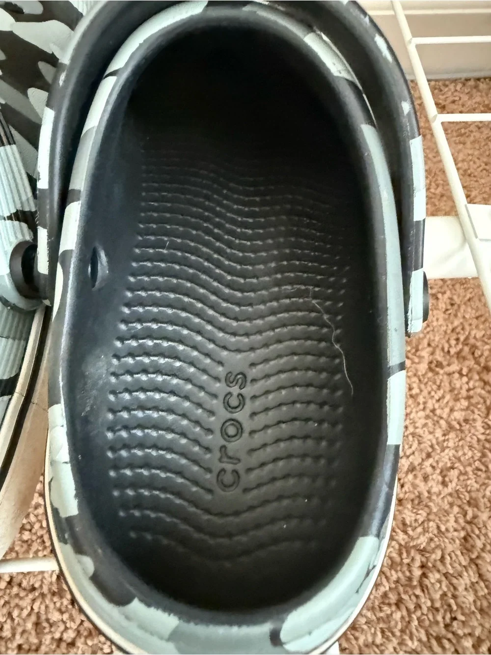 CROCS Kids' Camo Slip-On Clog - Gray & Black